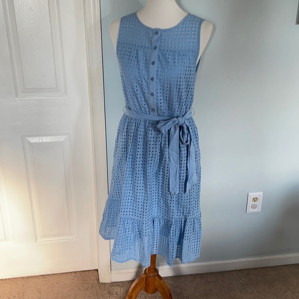 Blue eyelet dress